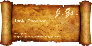Jank Zsombor névjegykártya